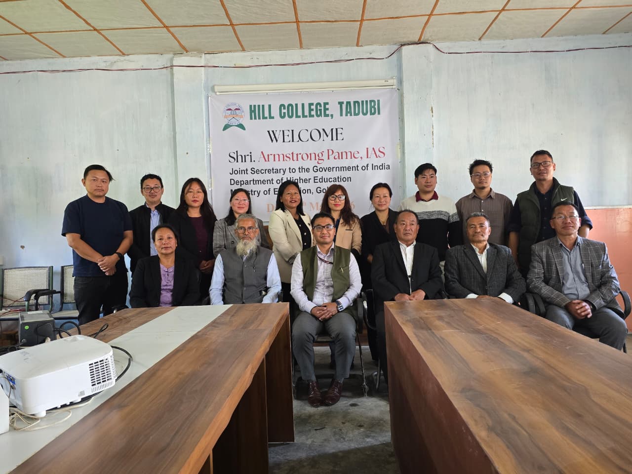 Shri Armstrong Pamei, IAS, Joint Secretary, Ministry of Hr. Education along with the college officials
